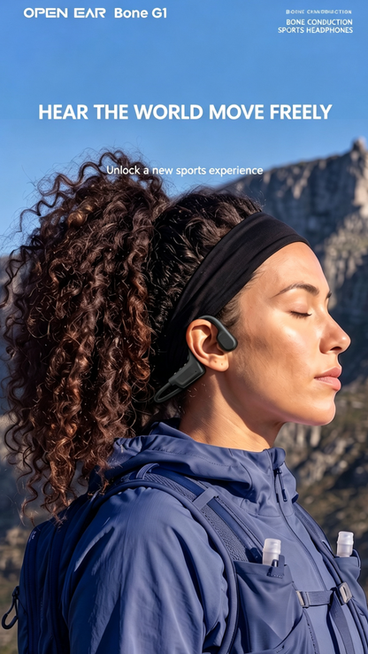[New 2026] Bone Conduction Bluetooth Headphones, Sports Wireless Earphones, Waterproof Open-Ear Hook Headset for Running, Cycling, Fitness, Work and Driving