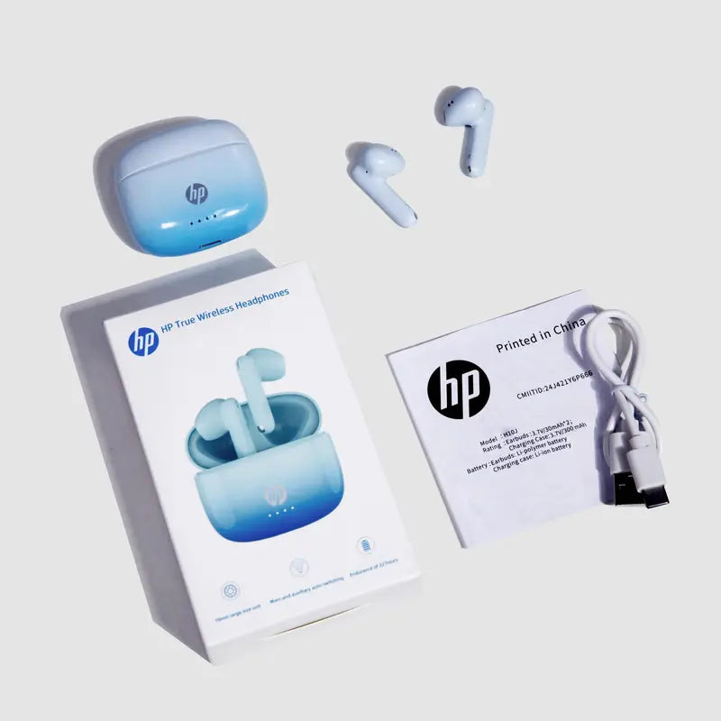 HP Wireless Earbuds, True Wireless Headphones, Semi-In-Ear Design Noise-Cancelling Stereo Bass Earphones, Fitness Earbuds, IPX4 Waterproof Sports Earphones, Tws Stereo