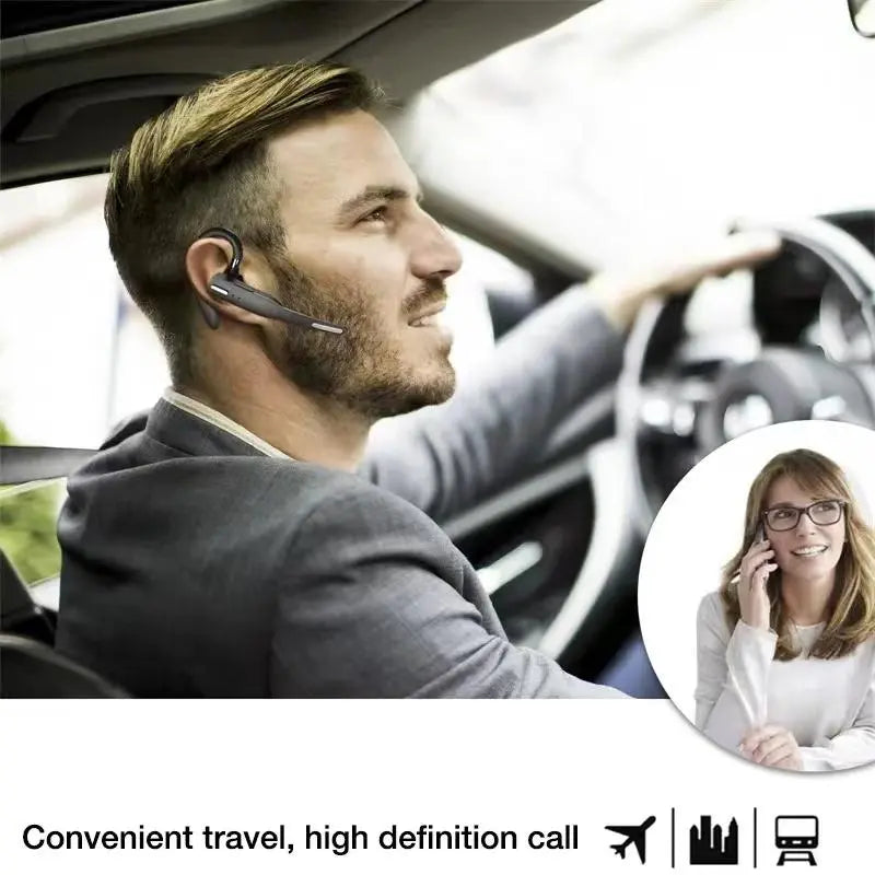 Wireless Ear Hook Design Headphone, Multipurpose Business Ear-mounted Bluetooth-compatible Headset, Noise Reduction Headphones for Business Travel, Noise Cancelling Headset, Wireless Chargeable Headphones, Noise Cancellation, Wireless Bt Headset