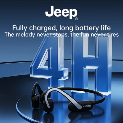 Jeep JP EC026 Bone Conduction Headphones - Bluetooth 5.3, IPX5 Water Resistant, Open-Ear for Running, Cycling and Fitness