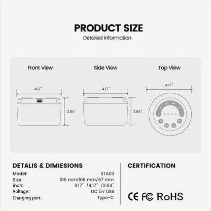 Vaydeer White Noise Sound Machine - Portable Sound Machine for Adults, Sound Machine for Sleep, with Bluetooth Function,24 Soothing Sounds,7 Colors Light, Timer, White Noise Machine for Sleeping Office Privacy Home Gift, Christmas present