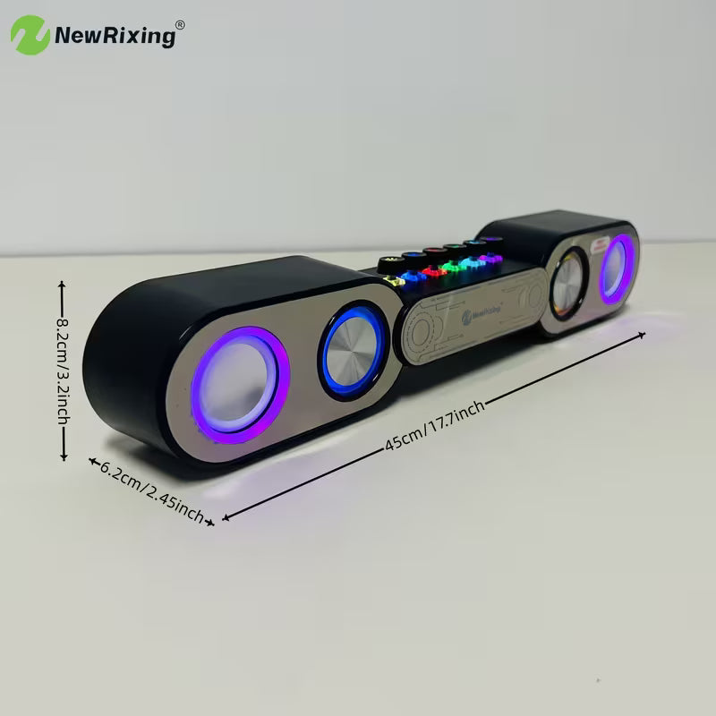 Wireless RGB PC Speaker – HiFi Subwoofer, Plug & Play with BT/USB/TF/FM/AUX for PC, Laptop & TV