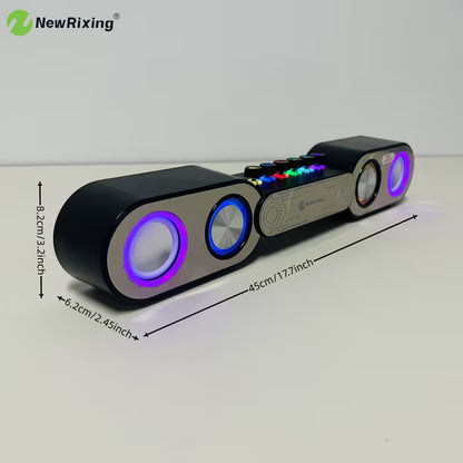 Wireless RGB PC Speaker – HiFi Subwoofer, Plug & Play with BT/USB/TF/FM/AUX for PC, Laptop & TV