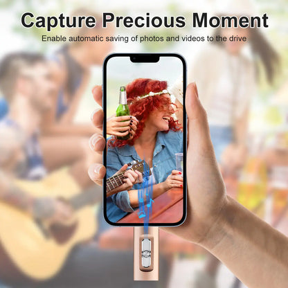 MFi Certified 256GB 4-in-1 Flash Drive - High Speed USB 3.0 Memory Stick for iPhone, iPad, Android and PC