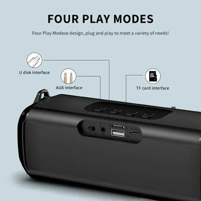 Portable Wireless Speaker with Subwoofer & LED Light – Rechargeable, Bluetooth, Multifunctional for Outdoor, Home, Office & PC Use