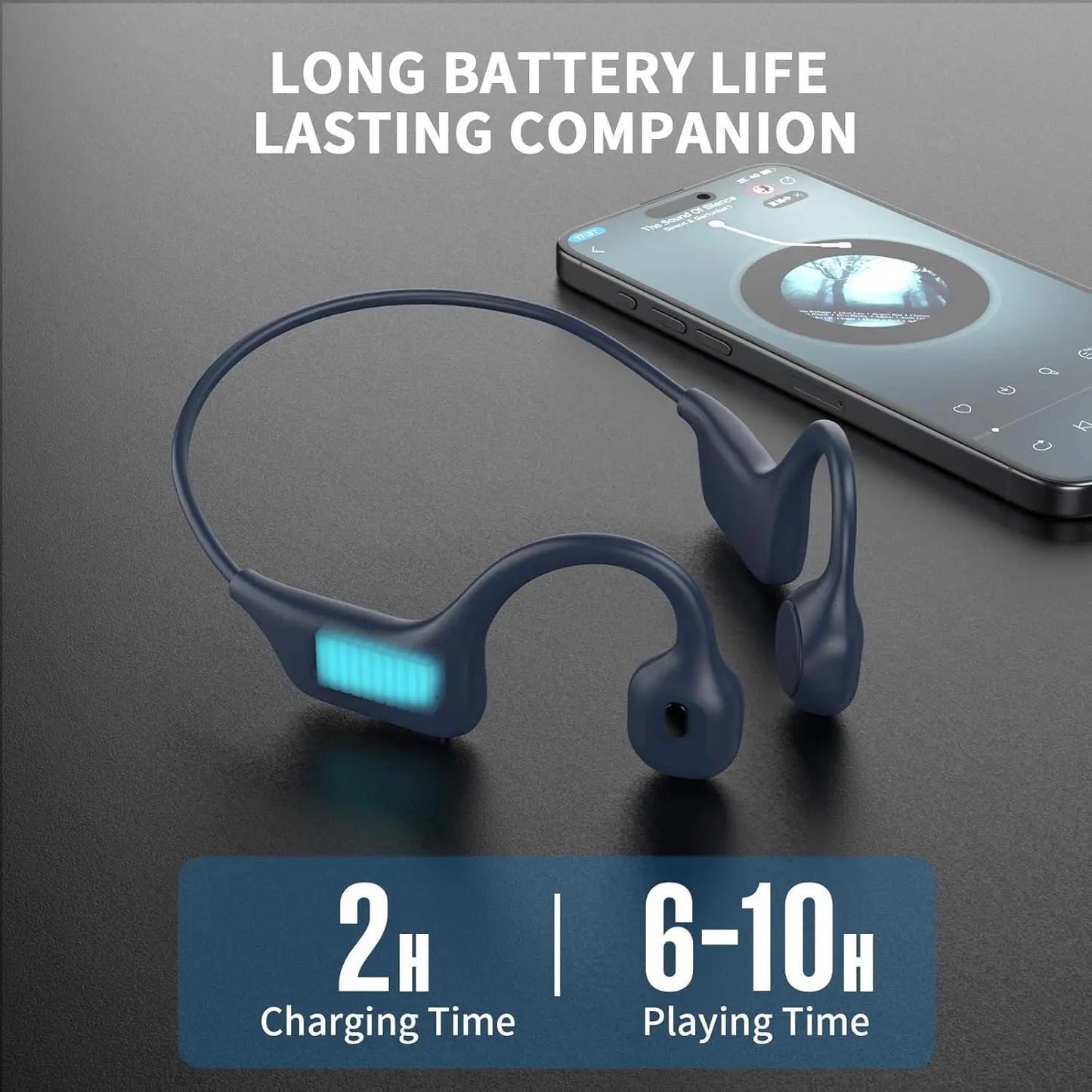 G08 Wireless Bone Conduction Earphone - IPX5 Water Resistant, Bluetooth-Compatible, Lightweight Open-Ear for Running and Fitness
