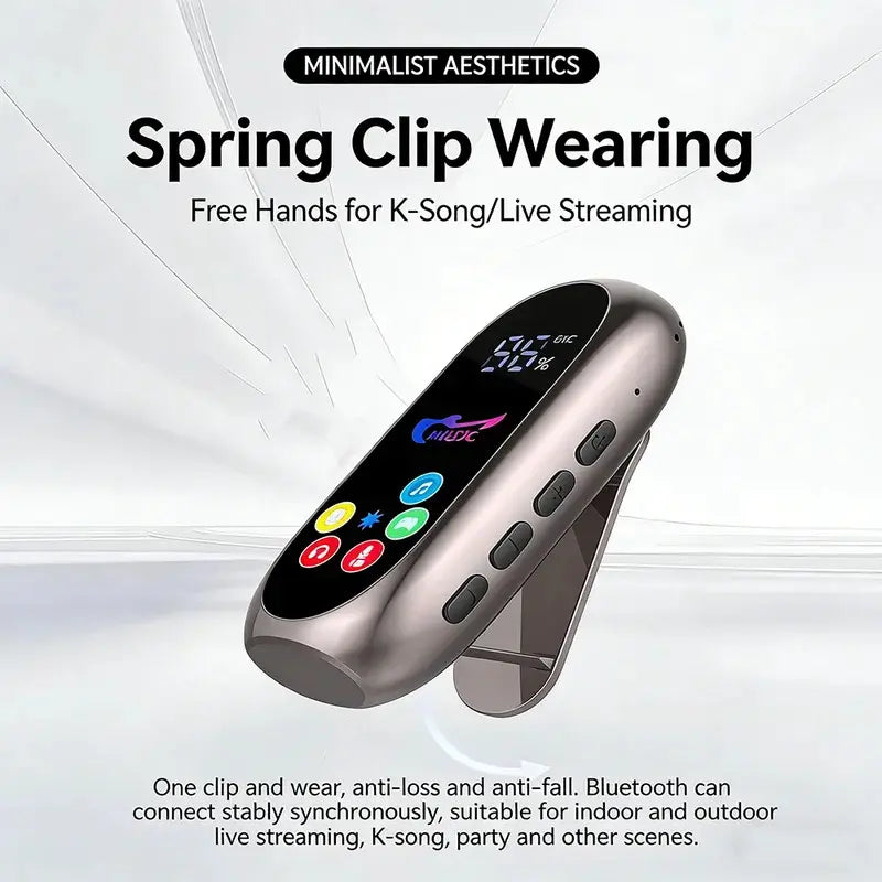Buy 1 Get 1 Free Bluetooth 5.4 Neckband Clip-On Earphones - TWS Gaming Headset with HD Mic, Color Screen, Noise Reduction