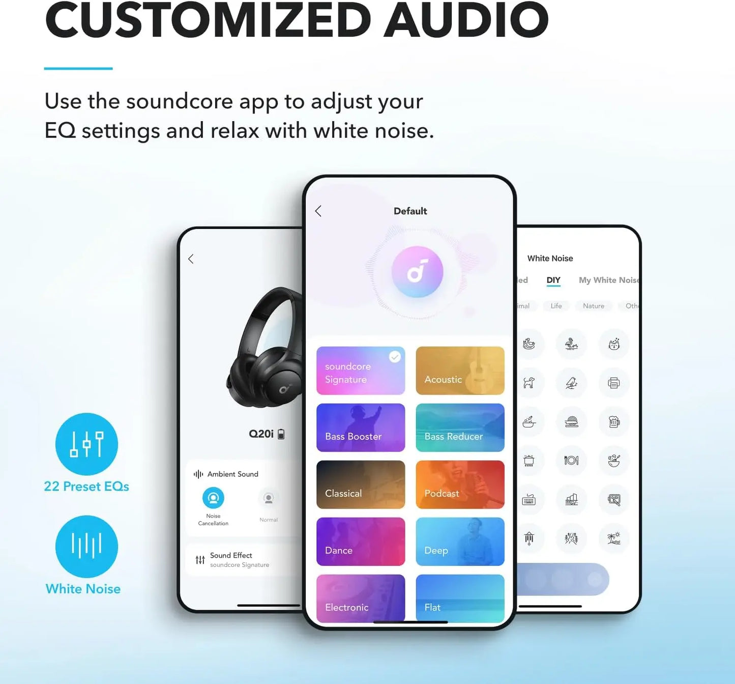 【BLACK FRIDAY】Soundcore by Anker Q20i – Hybrid Active Noise Cancelling Foldable Headphones, 40H ANC Playtime, Hi-Res Audio, Big Bass, App EQ & Transparency Mode