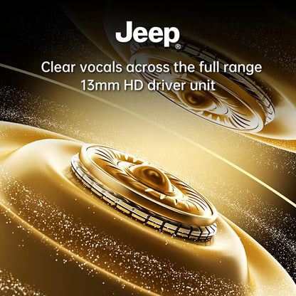 Jeep Series Semi-In-Ear Bluetooth 6.0 Headphones - Type-C Charging, 5H Playback, HD Calls, Anti-Slip Silicone Cover