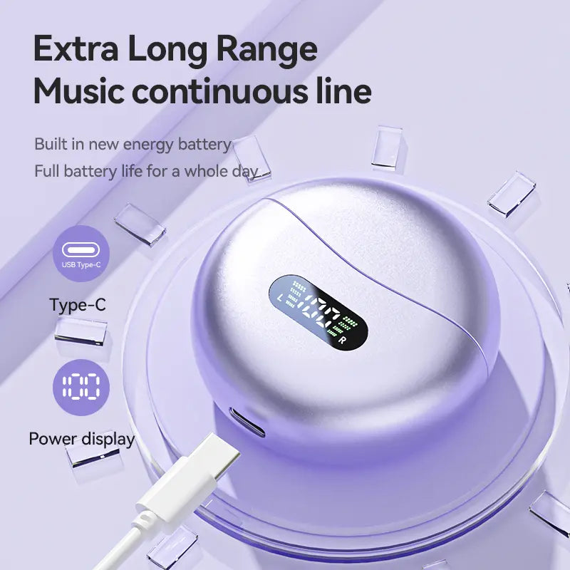 M79 Wireless Sport Headphones — Clip-On Bone Conduction Design for Running, Hi-Res Panoramic Audio & Smart Display Digital Electronic Bluetooth Earbud