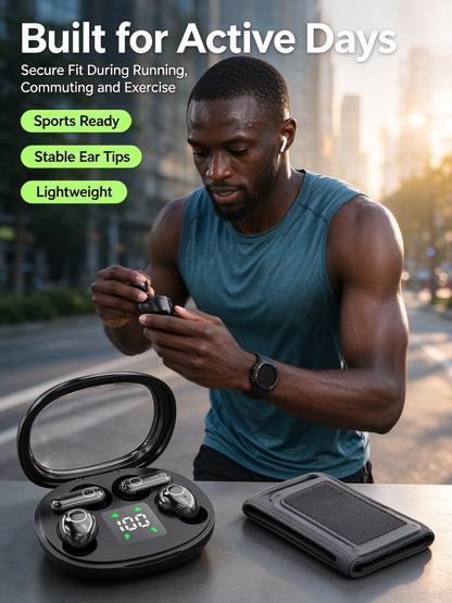 2-in-1 Wireless Bluetooth Earbuds – Mini In-Ear Headphones with Hi-Fi Sound & Pain-Free Fit