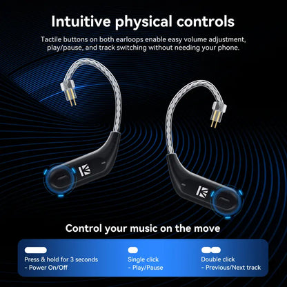 TWS HD Bluetooth Earhook Adapter – 2Pin 0.78mm Connector, In-Ear Type, Multi-Device Compatible with Most IEMs, Noise Cancelling (Not for PS5/Desktop PC)