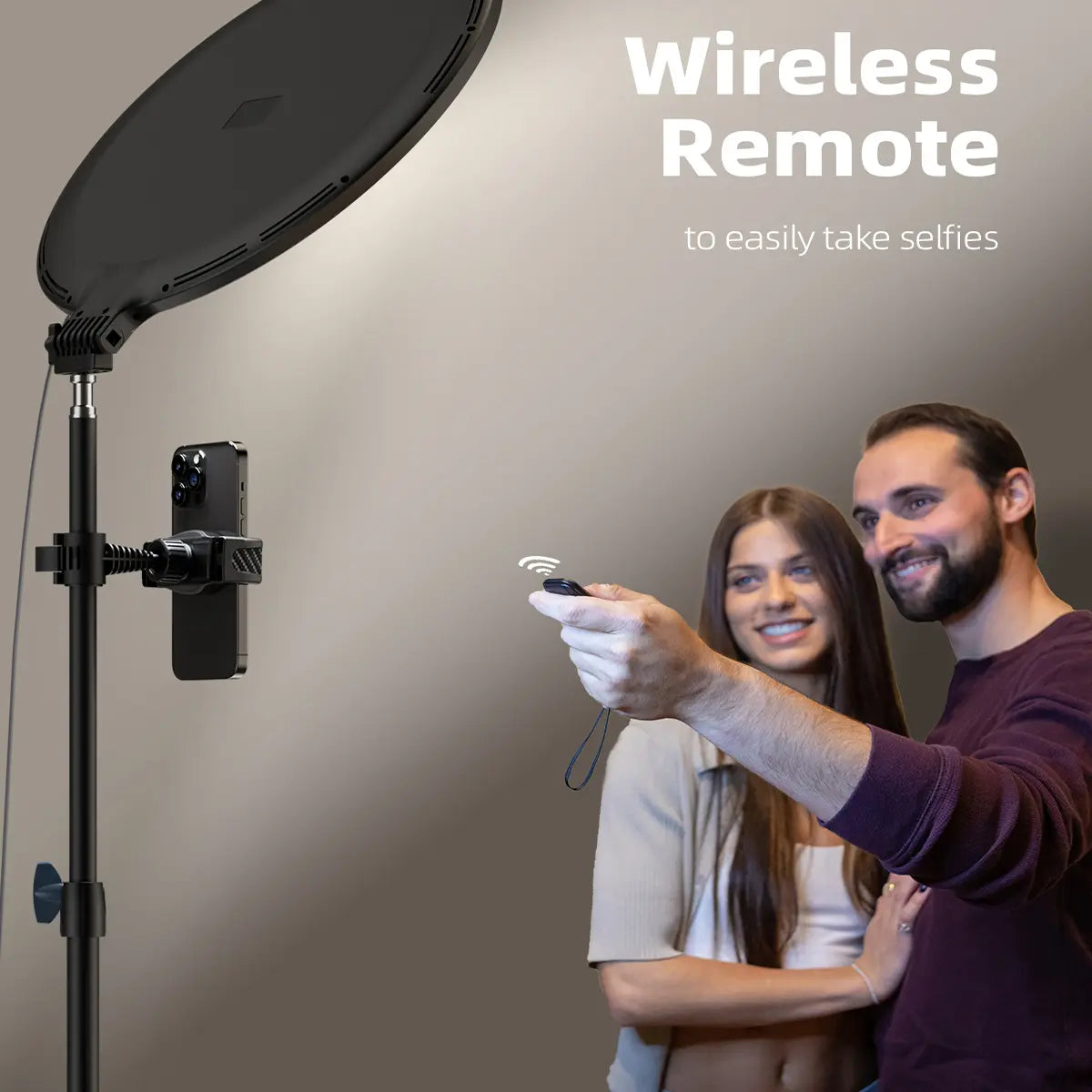 Weilisi 10.5" Ring Light with 69" Tripod Stand & Phone Holder – Full-Screen Zoom, Dimmable LED for Video, Makeup, Live Stream, Remote for iPhone/Smartphone