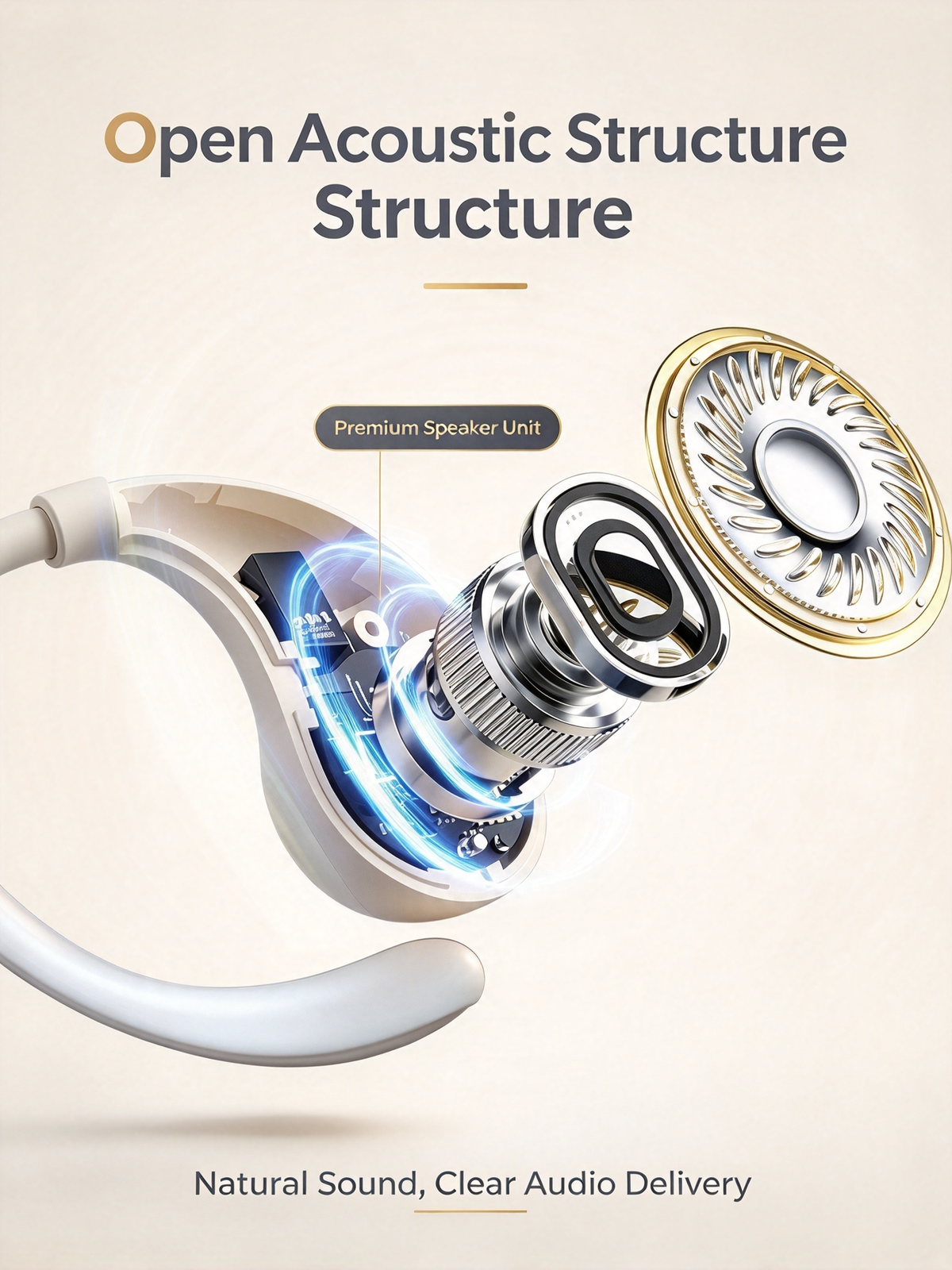 S13 Ear-Hook Bluetooth Earphones - ANC Noise Cancelling, Hi-Fi Sound, Long Battery for Sports