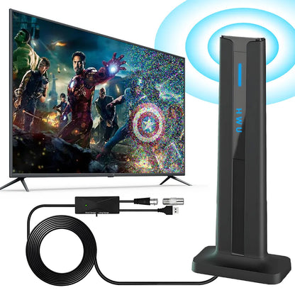 TV Antenna Indoor/Outdoor Long-Range HD Signal Amplifier - Upgraded Stable Signal Reception for Urban, Rural and RV Use