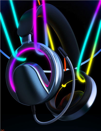 Wireless Open-Ear Gaming Headset – Bluetooth 5.4, RGB Lights, Detachable ENC Mic, Deep Bass Stereo, Foldable Lightweight, Compatible with PS5/PS4/Xbox/Switch/PC
