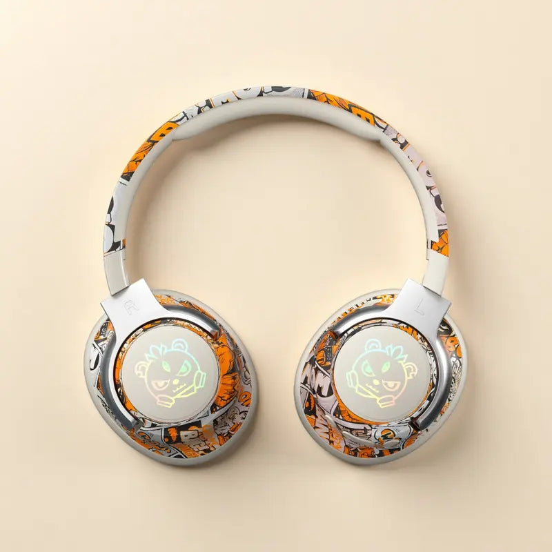 LED Light Wireless Headphone – Foldable Bluetooth Headphones for Gaming, Compatible with PC/iOS/Computers, Electronics Audio Headphone