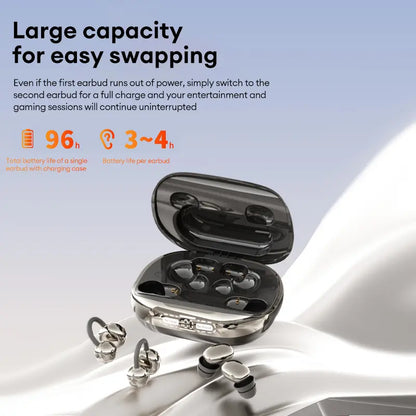 Wireless Headphones with Power Bank Case – Includes 4 Earbuds (Sleep & Clip-On), Reverse Phone Charging, Ideal for Sports & Sleep, Earphones for Music & Calls, Compatible with Android & iOS