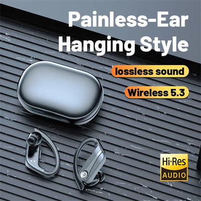 Wireless Sport Earbuds with Earhook – 30Hrs Playtime, IPX7 Waterproof, Digital Display, Built-in Mic, Stereo Sound for Workout, Running & Gym