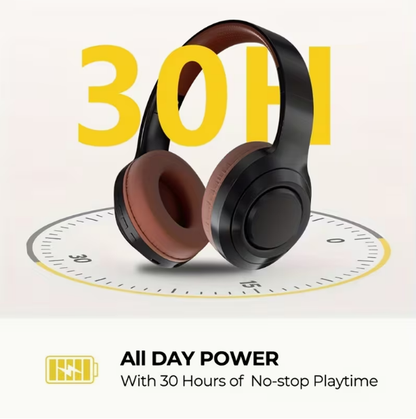 Active Noise-Cancelling Wireless Headphones – Deep Bass, Clear Calls, HiFi Stereo, Built-in Mic, 46H Battery, Foldable Lightweight, Compatible with 3.5mm Audio Cable