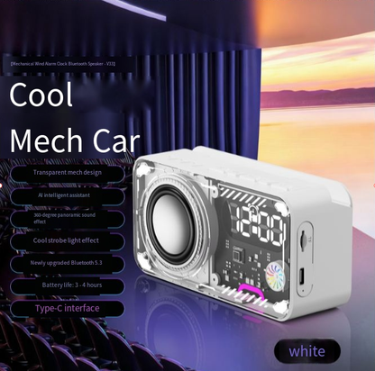 Wireless Bluetooth Speaker & Phone Holder with RGB Night Light – 24H Time Display, Y2K Room Decor & Gaming Desk Setup, Portable Stereo, Long Battery for Party & Dorm