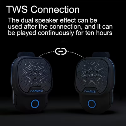 Smart Voice-Activated Wearable Wireless Speaker – Portable Mini, TWS Pairing, ENC Noise Cancellation, Built-in Mic, Submersible for Up to 30 Minutes, Compatible with iOS