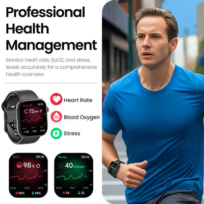 TOZO S6 Smartwatch - Ultra-Clear AMOLED Screen, Bluetooth Call, Sports Modes, Heart Rate and Sleep Oxygen Monitor, IP68 Water Resistant Fitness Tracker