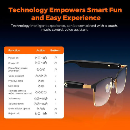 MIRO M10Pro Smart Audio Glasses with Lifetime Free Membership - 10-Hour Battery, Blue Light Filter, Stereo Audio for Meetings, Work, Travel and Daily Use