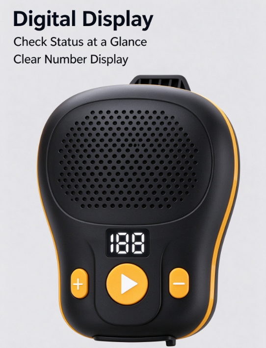 Clip-On Bluetooth Speaker – Portable Mini with Bass, LED Battery Display for Running & Cycling