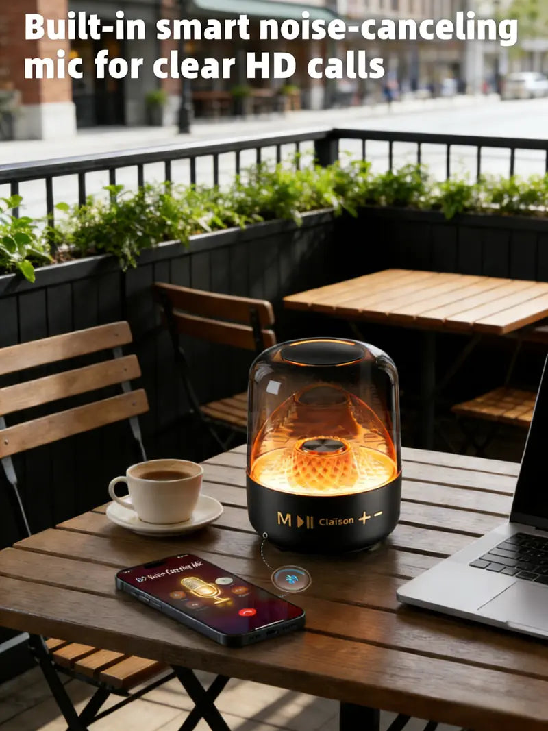 Aurestudia Sixth Generation Bluetooth Stereo Speaker with LED Light - Premium Bass, TWS Dual Technology for Mobile Phones and Home Theater Audio
