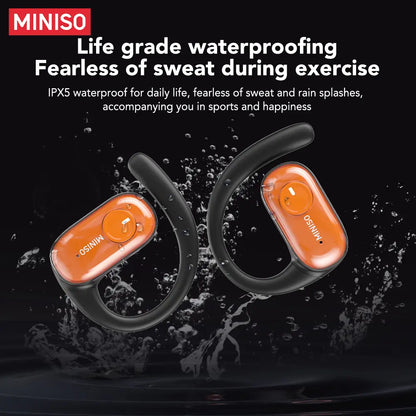 MINISO MS185 OWS Open Ear Wireless Bluetooth Earbuds – Quicksand Luminous, HiFi Sound, IPX5 Waterproof, with Mic – Sports Headphones