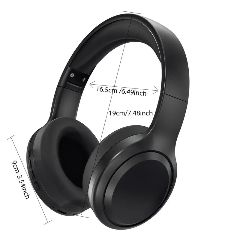 Over-Ear Wireless Bluetooth Headphones, Headset, High-Quality Stereo Sound Drivers, 12 h Battery Life, Foldable Design for PC, Music, Travel and Office, Headphones For Sports