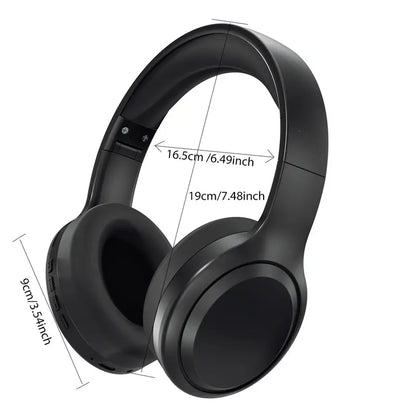 Over-Ear Wireless Bluetooth Headphones, Headset, High-Quality Stereo Sound Drivers, 12 h Battery Life, Foldable Design for PC, Music, Travel and Office, Headphones For Sports