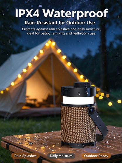 Outdoor Lighting Bluetooth Speaker - Outdoor Camping Lantern Speaker, Long Battery Life Portable Illumination Waterproof Speaker with Ambient Light