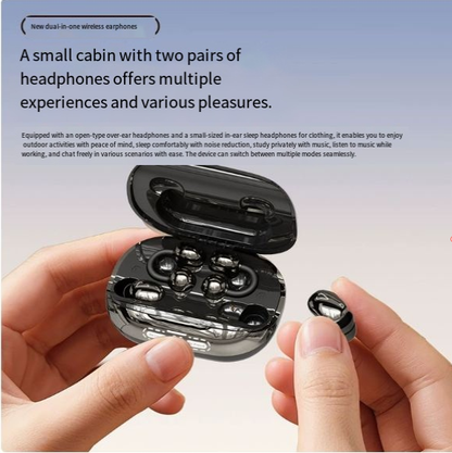 Wireless Headphones with Power Bank Case – Includes 4 Earbuds (Sleep & Clip-On), Reverse Phone Charging, Ideal for Sports & Sleep, Earphones for Music & Calls, Compatible with Android & iOS