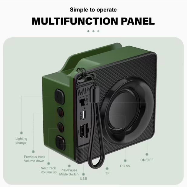 Small Bluetooth Speaker & Phone Holder – USB/TF Card Slot, FM Radio, Powerful Sound with Deep Bass, Compatible with Smartphones, Tablets & Laptops
