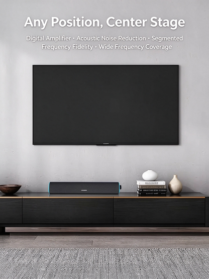 ERAZER Wired & Bluetooth Speaker - Excellent Sound Quality Desktop Long Strip Soundbar for Computer, TV, Phone & Home Audio