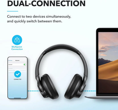 【BLACK FRIDAY】Soundcore by Anker Q20i – Hybrid Active Noise Cancelling Foldable Headphones, 40H ANC Playtime, Hi-Res Audio, Big Bass, App EQ & Transparency Mode