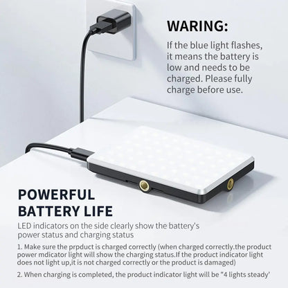 Portable Selfie Light – LED Bi-Color Fill Light, USB Rechargeable Clip-on Phone Light, 2000mAh for Selfie & Video