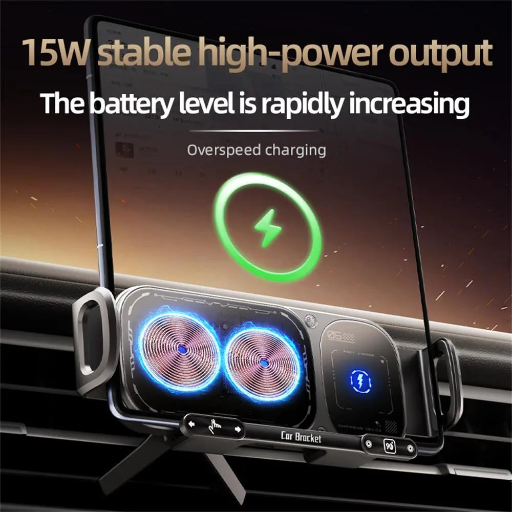 Magnetic Car Phone Holder Charger - 15W Fast Charging Wireless Stand
