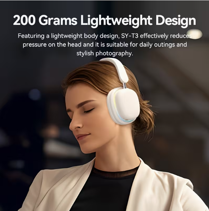 Over-Ear Bluetooth Headphones with Lighting Effects – Stylish & Trendy, Versatile for Entertainment & Study