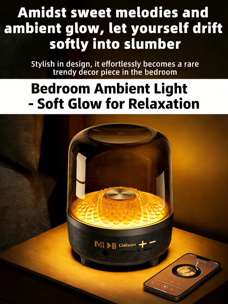 Aurestudia Sixth Generation Bluetooth Stereo Speaker with LED Light - Premium Bass, TWS Dual Technology for Mobile Phones and Home Theater Audio