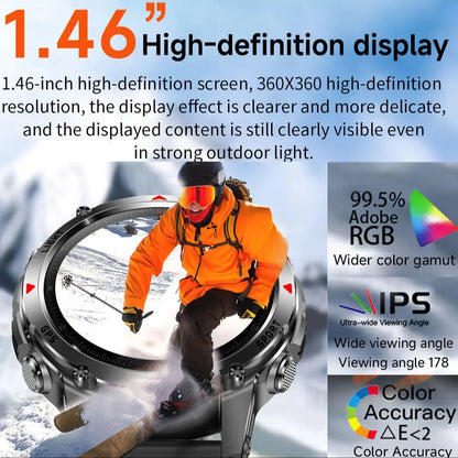 GPS Digital Smartwatch – Outdoor Sports Fitness Watch with Wireless Call, 100+ Sports Modes, Calorie Counter, Weather Alarm, LED Compass – Gift for Men & Women