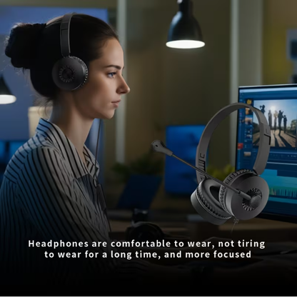 Wired Over-Ear Headset with Type-C – HD Call, Lightweight, for Business, Online Classes, Learning, Live Streaming, Music & Gaming