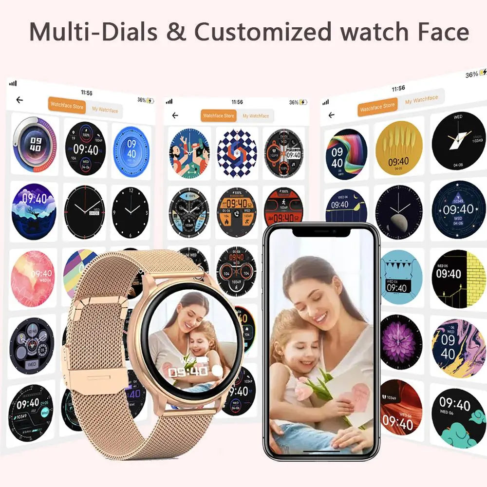 MEVADEN 1.32-inch Touch Screen Smartwatch with Replacement Band, Bluetooth Calling Sports Fitness Tracker Watch for iOS and Android Phone