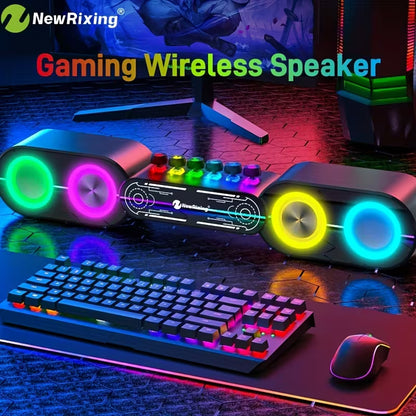 Wireless RGB PC Speaker – HiFi Subwoofer, Plug & Play with BT/USB/TF/FM/AUX for PC, Laptop & TV
