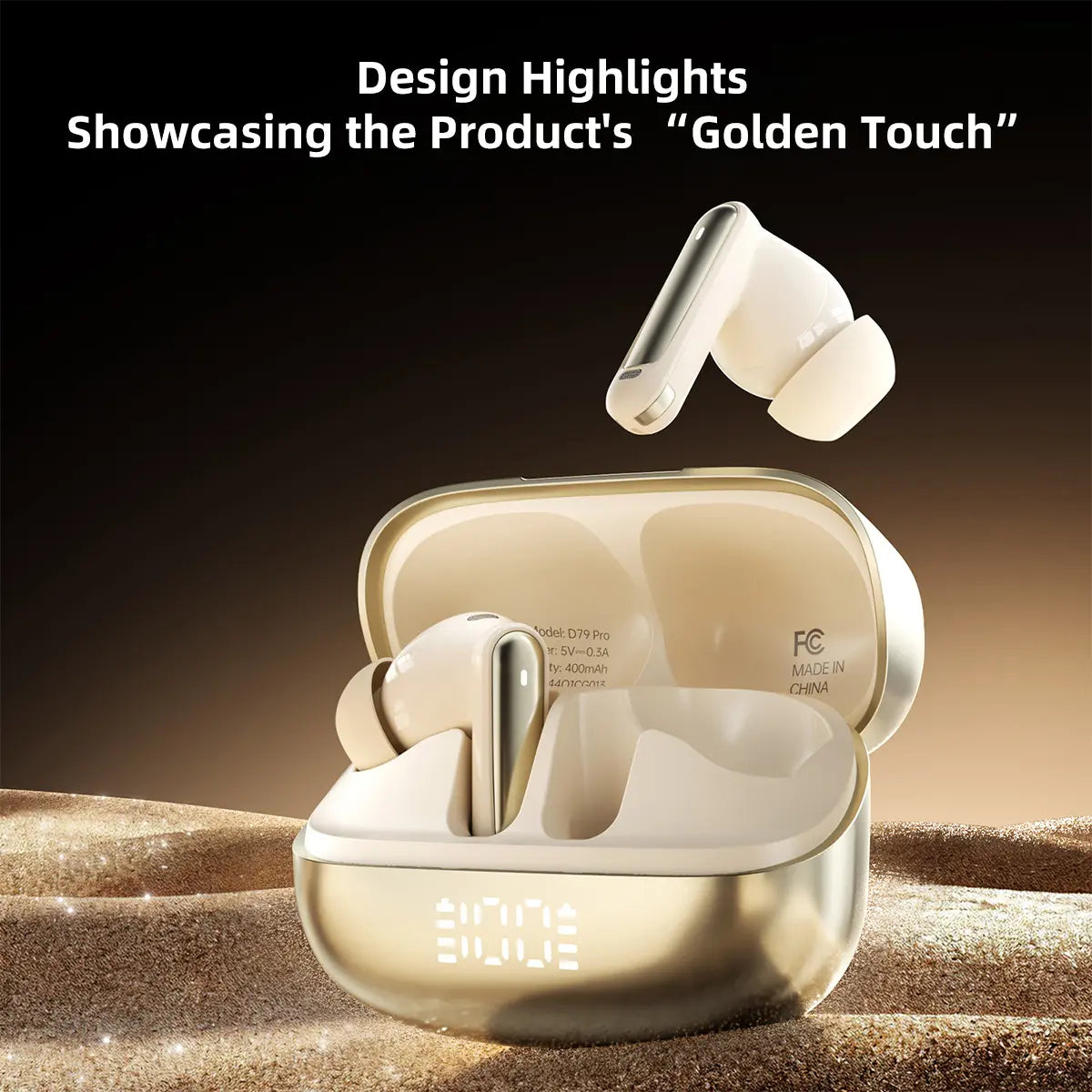 Biaze D79 Pro ANC TWS Wireless Earphones - Bluetooth 5.4, Bass Stereo, Noise Cancelling Mic, IPX5 Water Resistant for Sports