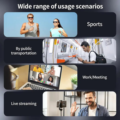 Retractable Bluetooth Neckband Headphones - Noise Cancelling Wireless Sports Earbuds with Microphone, IPX5 Sweat Resistant for iPhone, Android, Samsung and PC (Black)
