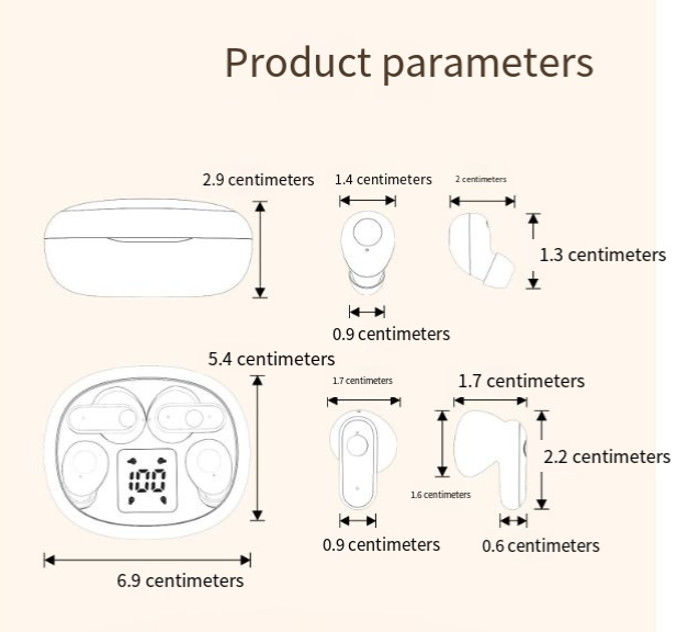 Wireless Earbuds – In-Ear Design, Noise Cancelling, True Wireless with Digital Display, Bluetooth 5.4, Gaming & Fitness Headset for Running & Exercising, Lightweight