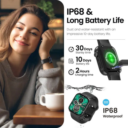 TOZO S6 Smartwatch - Ultra-Clear AMOLED Screen, Bluetooth Call, Sports Modes, Heart Rate and Sleep Oxygen Monitor, IP68 Water Resistant Fitness Tracker